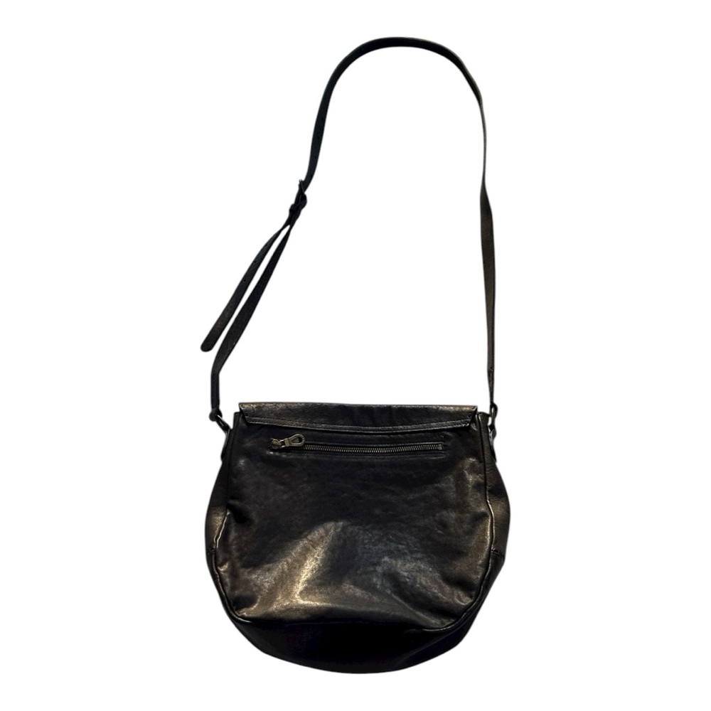 Johnny Farah crossbody medium size adjustable shoulder strap black leather bag - Picture 6 of 16